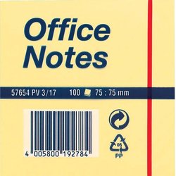 Haftnotiz Tesa 57654 Office Notes 75x75mm gelb 100Bl