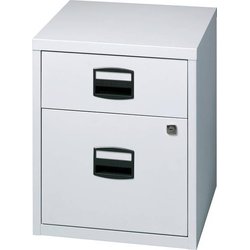Büroschubladenschrank auf Rollen 1 Materialschub 1xHängereg. l.grau