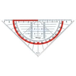 Geodreieck Kunststoff 16cm transparent mit Griff