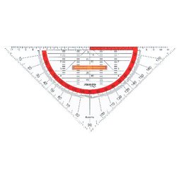 Milan Geodreieck Kunststoff 25cm transparent mit Griff