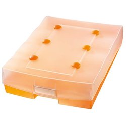 Karteibox PVC A8 orange-transluzent