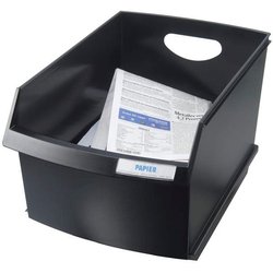 Papier Container LOGO Drive 25l, schwarz, ohne Rollen u. Deckel