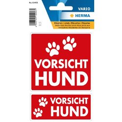 Hinweis-Folienetikett Vorsicht Hund wetterfest