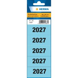Jahreszahlen 2027 blau für Ordner