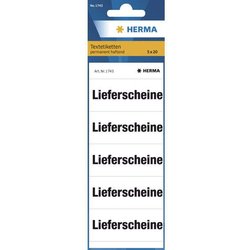 Ordner-Etikett Herma 1743 Lieferschein 20Bl 60x26mm 100St matt-weiß