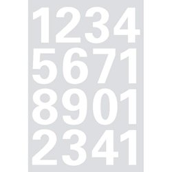 Zahlenetikett Herma 4170 1Bl 25mm hoch 0-9 Folie wetterfest weiß