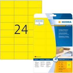Color-Etikett Herma 4466 A4 20Bl 70x37mm 480St gelb ablösbar