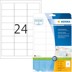 Premium-Etikett Herma 4500 Adresse A4 25Bl 63,5x33,9mm 600St weiß