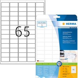 Premium-Etikett Herma 4504 Adresse A4 25Bl 38,1x21,2mm 1625St weiß