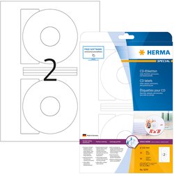 CD-Etikett Herma 5079 A4 25Bl Ø116 mm 50St uml. Rand weiß