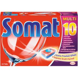 Somat 10 Tabs 22 Stück Maschinen -Tabs für Spülmaschinen