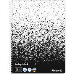 Collegeblock Pelikan 103107 70g A4 80Bl #28 kariert mit 2 Rändern schwarz/weiß