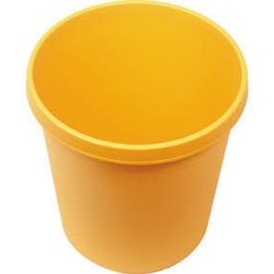Papierkorb Kunststoff 18 Liter mit Rand gelb