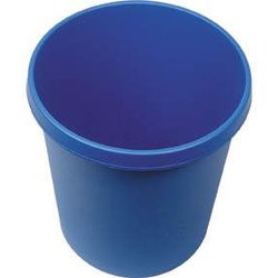 Papierkorb Kunststoff 18 Liter mit Rand blau