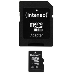 Micro-SDHC-Speicherkarte Intenso 3413480 10MB/s mit SD-Adapter 32GB