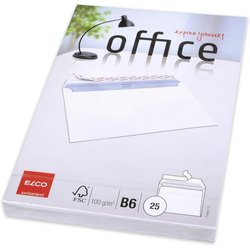 Biefumschlag Office B6 80g weiss HK 25St