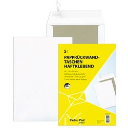 Papprückenwand-Tasche C4 weiß 5St