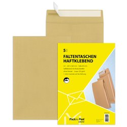 Fenster-Versandtasche C4 HK braun 5St