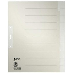 Blanko-Register Leitz 1221-00-85 Papier A4ÜB 240x300mm grau 10-tlg.