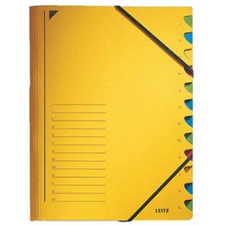 Ordnungsmappe Karton 300g A4 12-teilig gelb