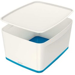 MyBox 18l mittel mit Deckel weiß/blau