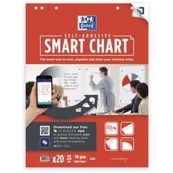 Oxford Smart Chart selbstkleb. Flip chartblo., 60x80cm, 20 Bl., blanko