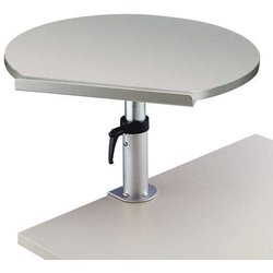 Ergonomisches Tischpult, Klemmfuß, Platte melamin grau