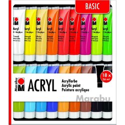 Acrylfarben Set 36 ml 18 Farben sortiert