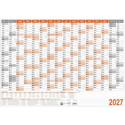 Wandkalender 2027 DIN A1 quer gefalzt A4