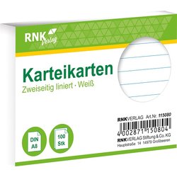 Karteikarten Karton A8 liniert 205g/m² 100St weiß