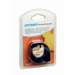 DYMO LetraTag Etikettenband aufbügelbar 12mm/2m schwarz/weiß