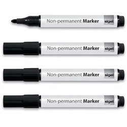 Non Permanent Marker schwarz 4er Pack