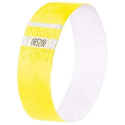 Eventband fluoreszierend gelb 255x25mm inkl. Etiketten 120St