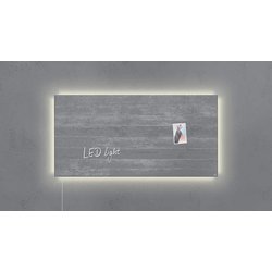Magnetboard Glas artverum LED light Design Sichtbeton 910x460x15mm