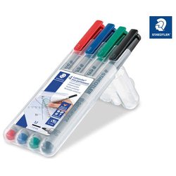 Folienschreiber Lumorcolor non-permanent 08-1 mm wasserlöslich 4er Etui mit 4 Farben sortiert