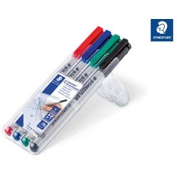 Folienschreiber Lumorcolor non-permanent 0,4 mm wasserlöslich 4er Etui mit 4 Farben sortiert