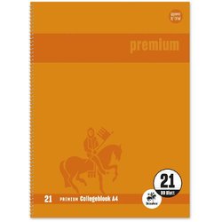 Collegeblock Staufen 45137-2-41 Premium Trend 90g A4 80Bl #21 liniert Innenrand orange