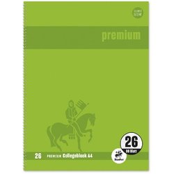 Collegeblock Staufen 45126-2-51 Premium Trend 90g A4 80Bl #26 kariert Korrekturrand grün
