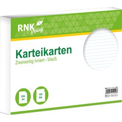 Karteikarten Karton A4 liniert 205g/m² 100St weiß