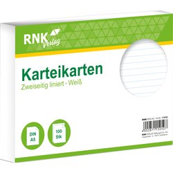 Karteikarten Karton A5 liniert 205g/m² 100St weiß