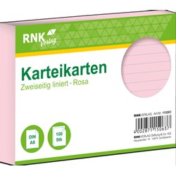 Karteikarten Karton A6 liniert 205g/m² 100St rosa