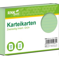 Karteikarten Karton A6 liniert 205g/m² 100St grün