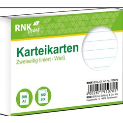 Karteikarten Karton A7 liniert 205g/m² 100St weiß