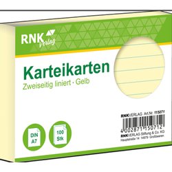 Karteikarten Karton A7 liniert 205g/m² 100St gelb