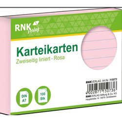 Karteikarten Karton A7 liniert 205g/m² 100St rosa