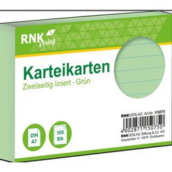 Karteikarten Karton A7 liniert 205g/m² 100St grün