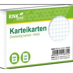 Karteikarten Karton A7 kariert 205g/m² 100St weiß