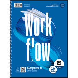 Collegeblock Style Workflow 70g A4 80 Baltt Lin.25 (liniert mit Korrekturrand außen) 4-fach Lochung