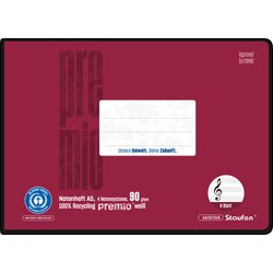 Notenheft Premio 90g A5 quer 8 Blatt 4 Notensysteme