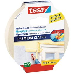 Kreppband Tesa 05281 Malerkrepp für gerade Kanten 50m/19mm
